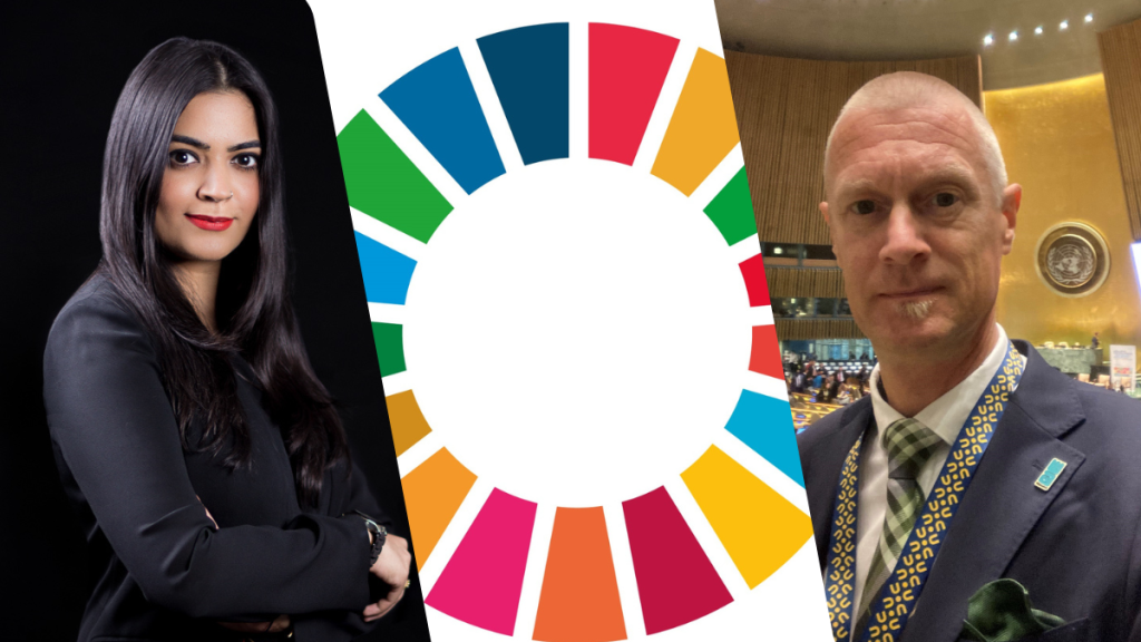 Rashima Kwatra, RFSL, och Andreas Berglöf, WaterAid, var båda på HLPF.