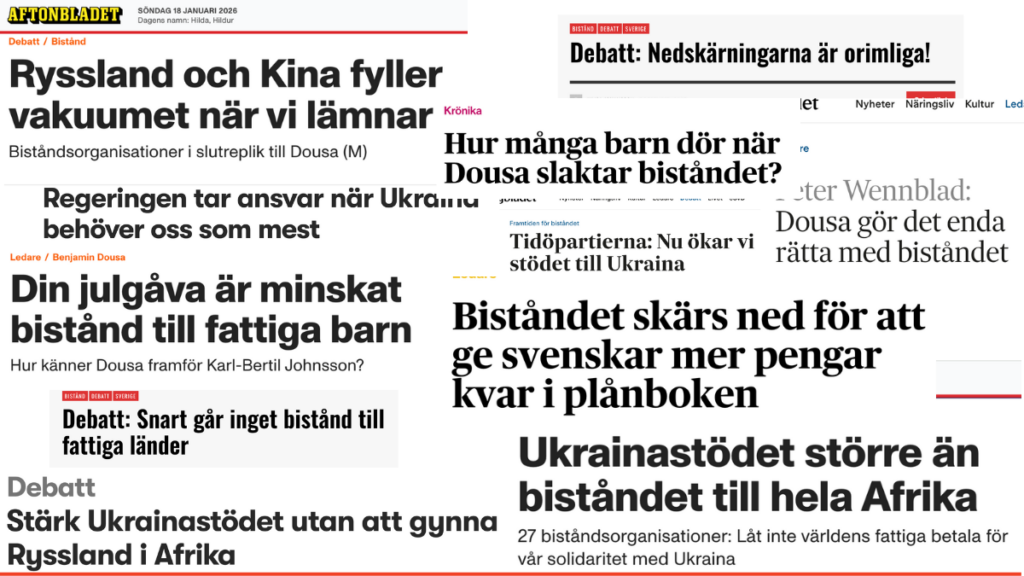 Collage av tidningsrubriker